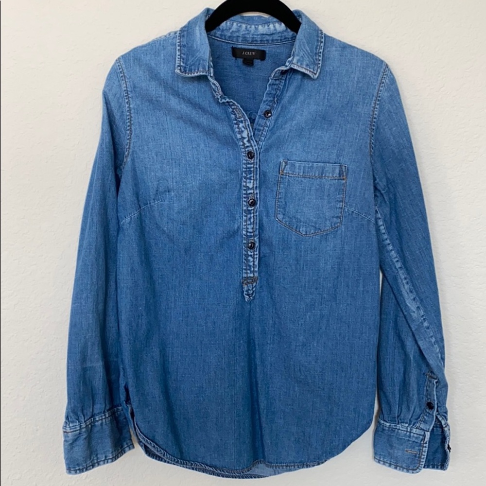 Jcrew - Denim half button down